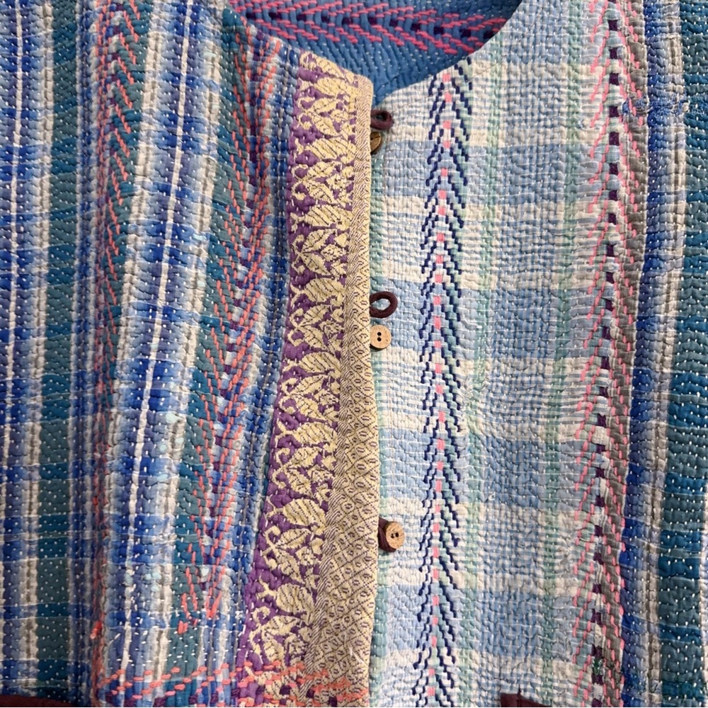 Reversible Indian Kantha Patchwork Jacket | Handm… - image 2